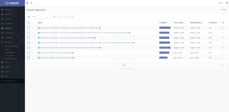 mautic-segment-list